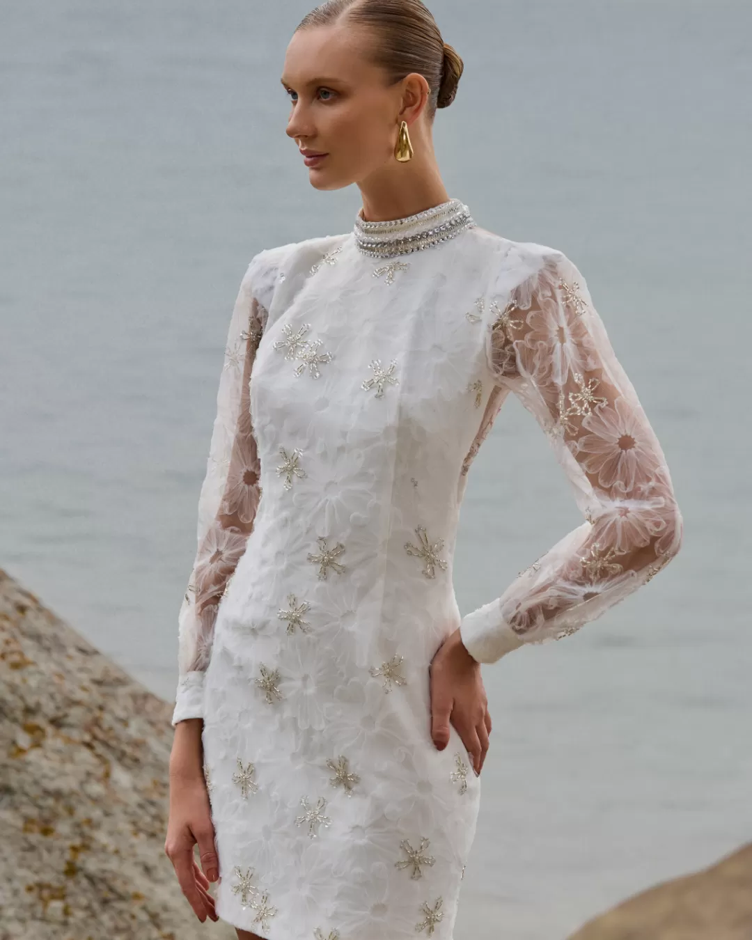 PatBO BEADED LACE MINI DRESS White Best