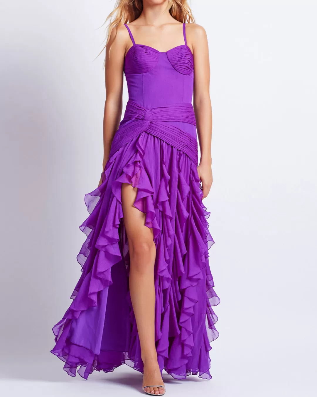 PatBO BUSTIER RUFFLE MAXI DRESS (FINAL SALE) Purple Cheap