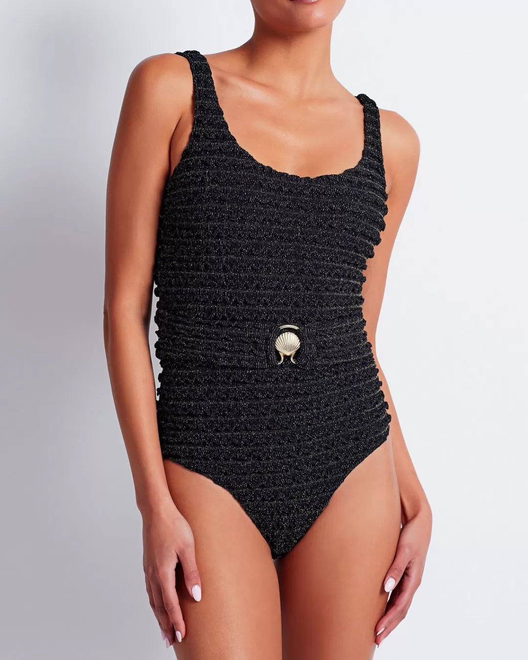 PatBO Crinkle Lurex One Piece (FINAL SALE) Black Online