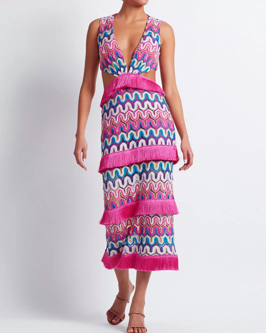 PatBO CROCHET CUT-OUT MIDI DRESS (FINAL SALE) Pinkmulti Cheap