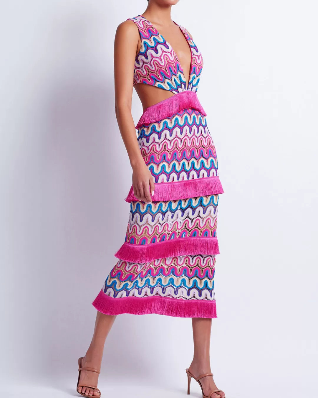 PatBO CROCHET CUT-OUT MIDI DRESS (FINAL SALE) Pinkmulti Cheap
