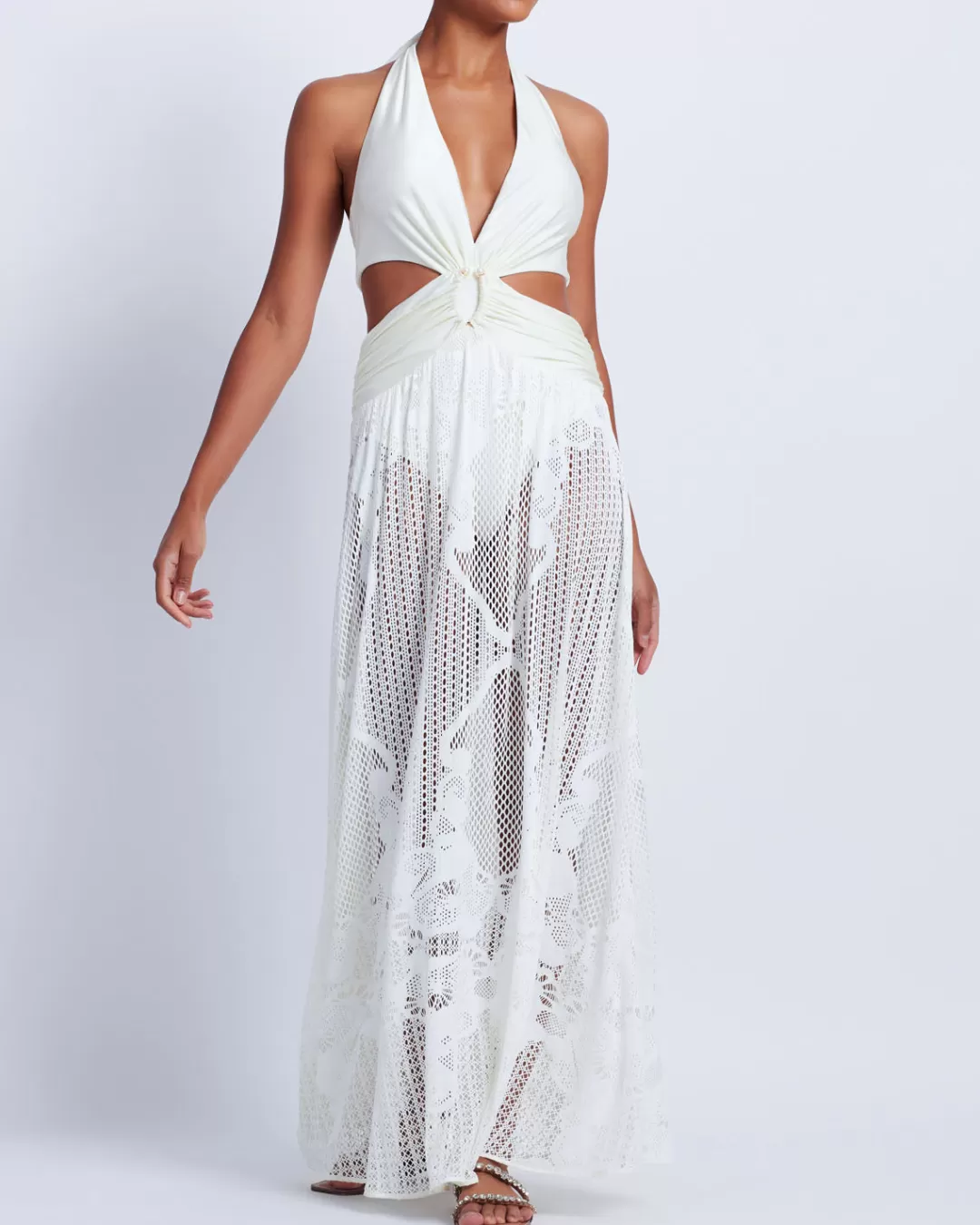 PatBO Cut-Out Beach Dress White New