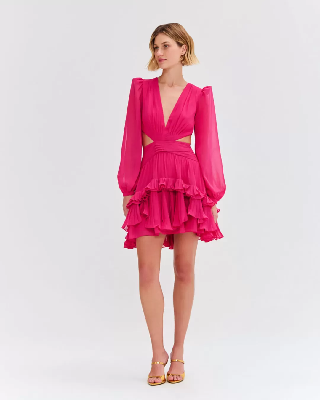 PatBO DEEP V CUTOUT MINI DRESS Pink Clearance