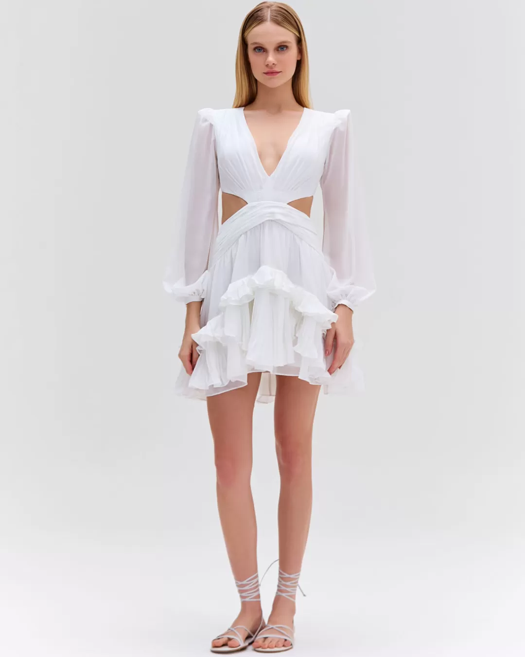 PatBO DEEP-V CUTOUT MINI DRESS White Sale