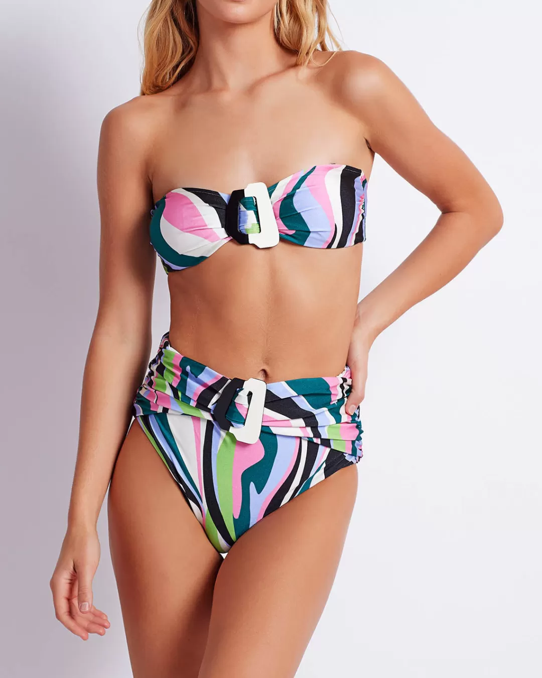 PatBO DELOS HIGH WAIST BIKINI BOTTOM (FINAL SALE) Blackmulti Discount