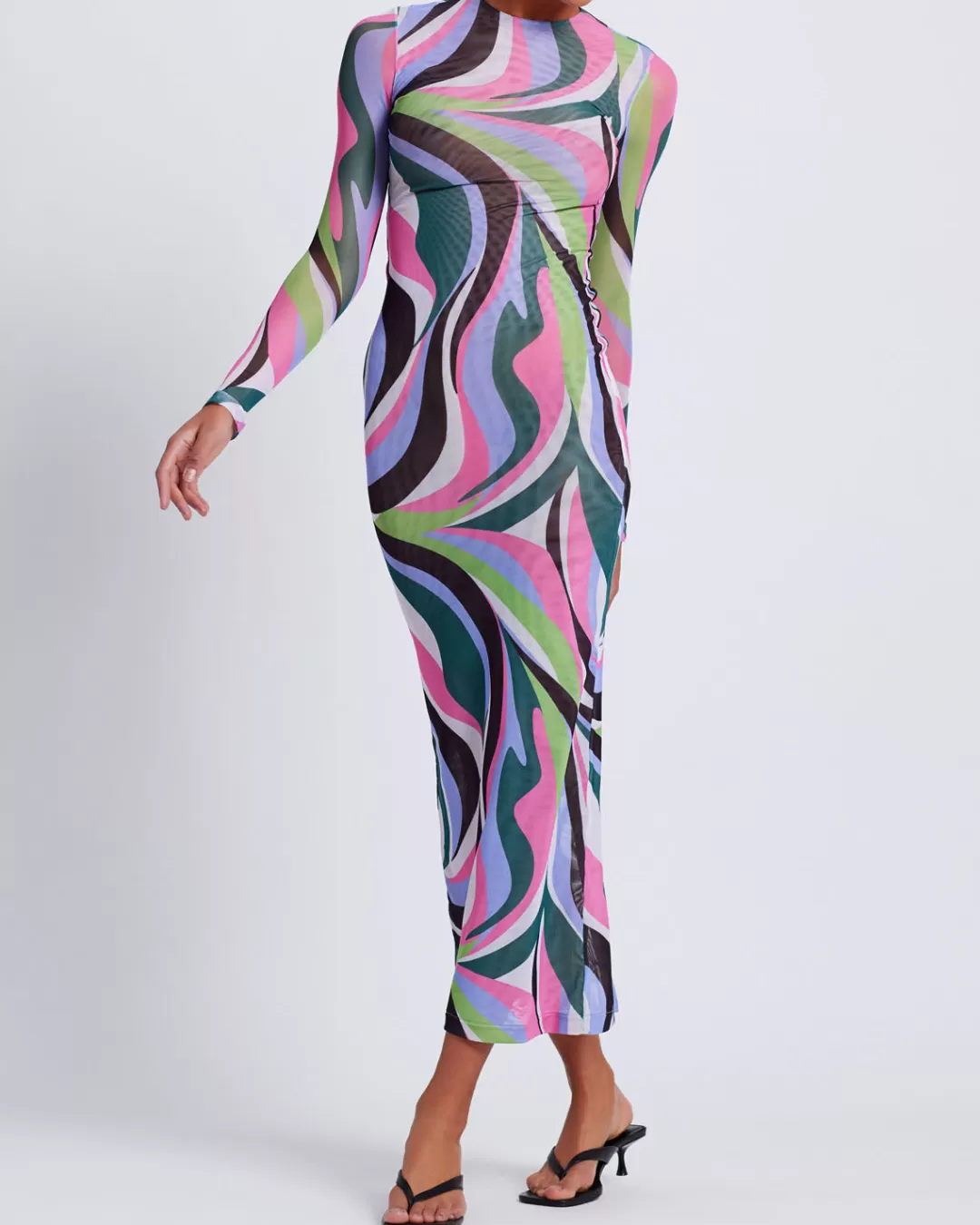 PatBO DELOS PRINTED TULLE MAXI DRESS (FINAL SALE) Blackmulti Store