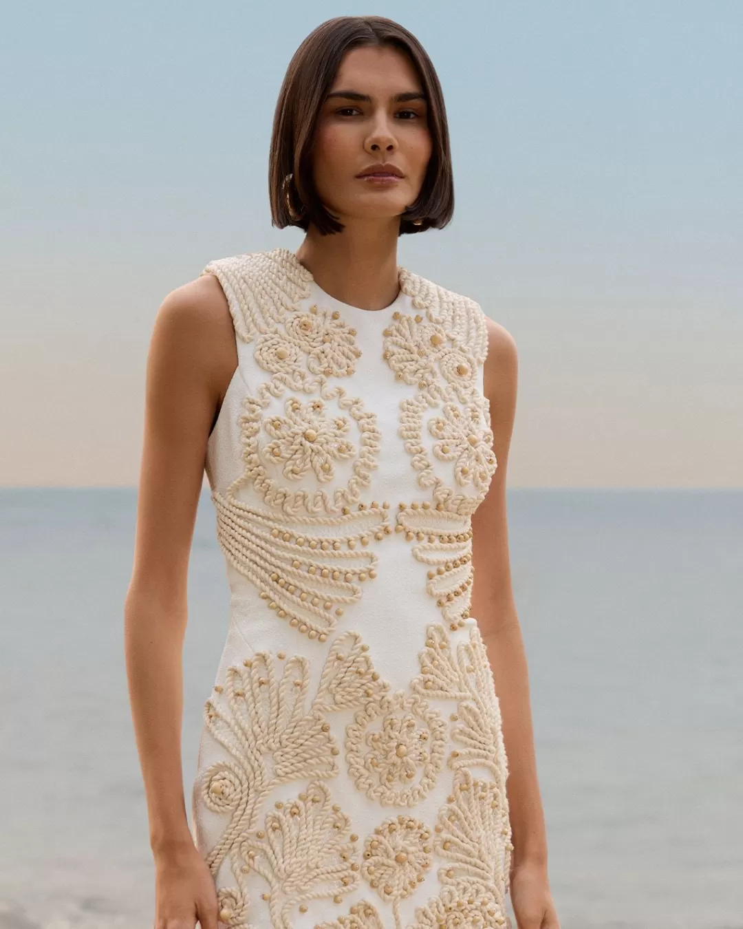PatBO DUNE KNIT MINI DRESS Offwhite Discount