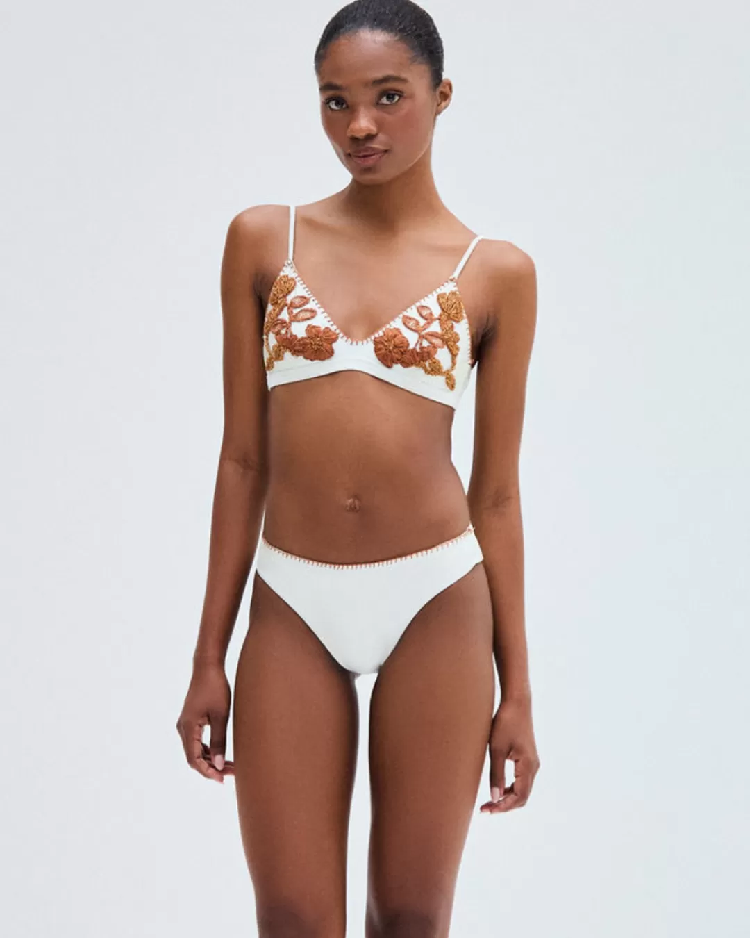 PatBO EMBROIDERED BIKINI TOP Offwhite Cheap