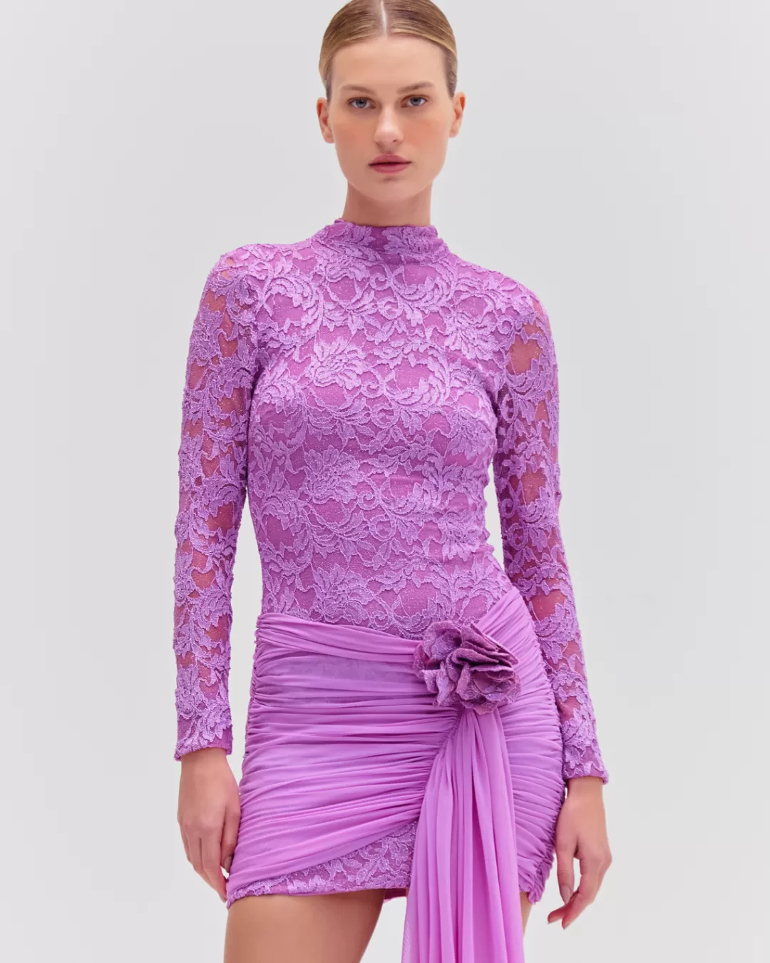 PatBO Embroidered Lace Mini Dress Brightlilac Outlet
