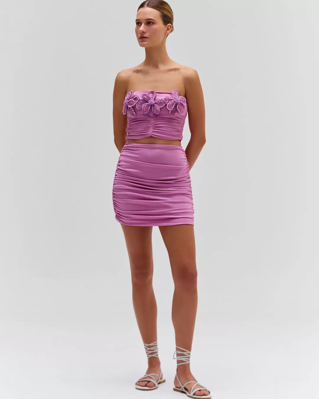 PatBO Embroidered Metallic Jersey Strapless Top (FINAL SALE) Lilac Store