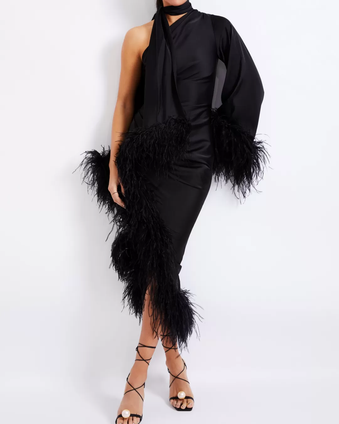 PatBO FEATHER TRIM OSCAR DRESS (FINAL SALE) Black Shop