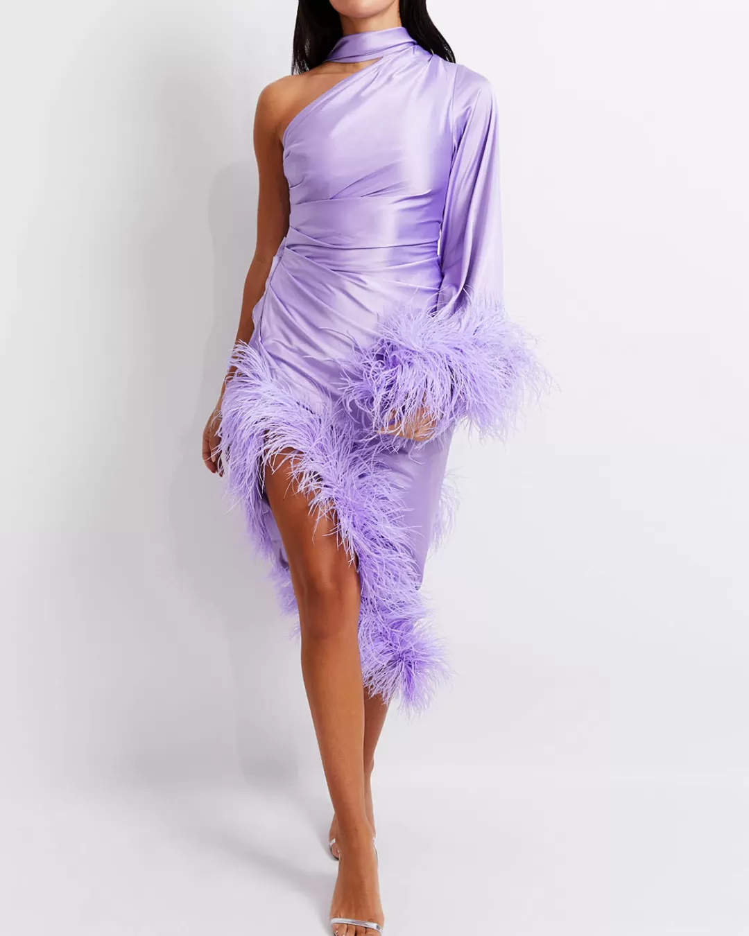 PatBO Feather Trim Oscar Dress (FINAL SALE) Lavender Shop