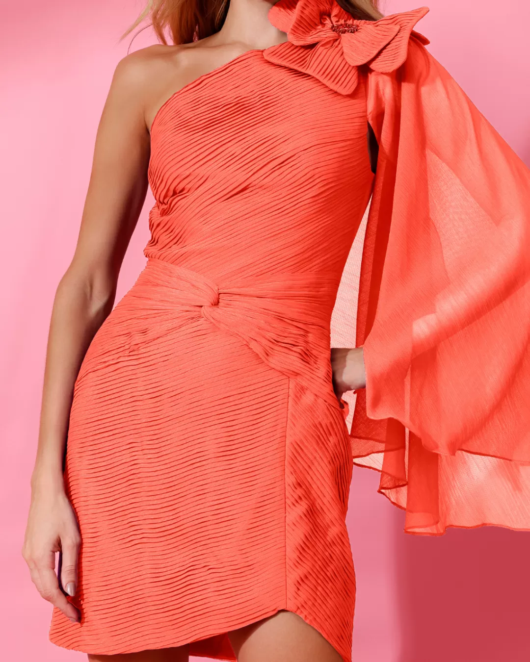 PatBO Floral Beaded Mini Dress (FINAL SALE) Coral Hot