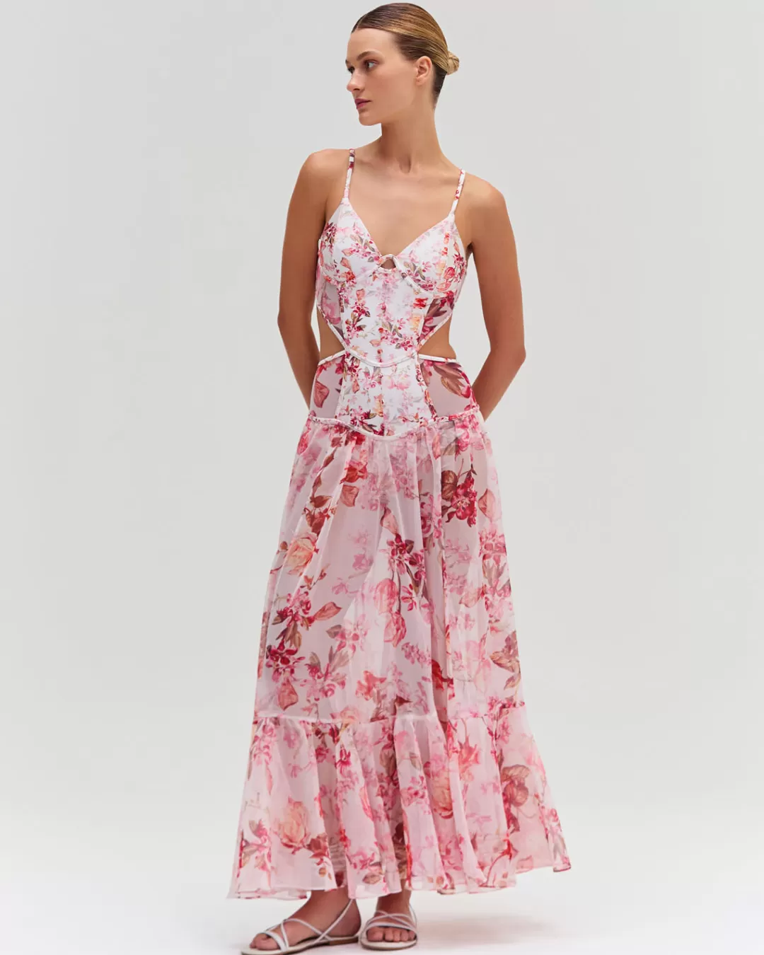PatBO Floral Haze Bustier Beach Dress Vapor Cheap