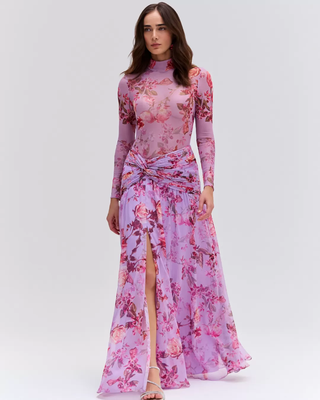 PatBO Floral Haze Draped Maxi Skirt (EXCLUSIVE) Violet Sale