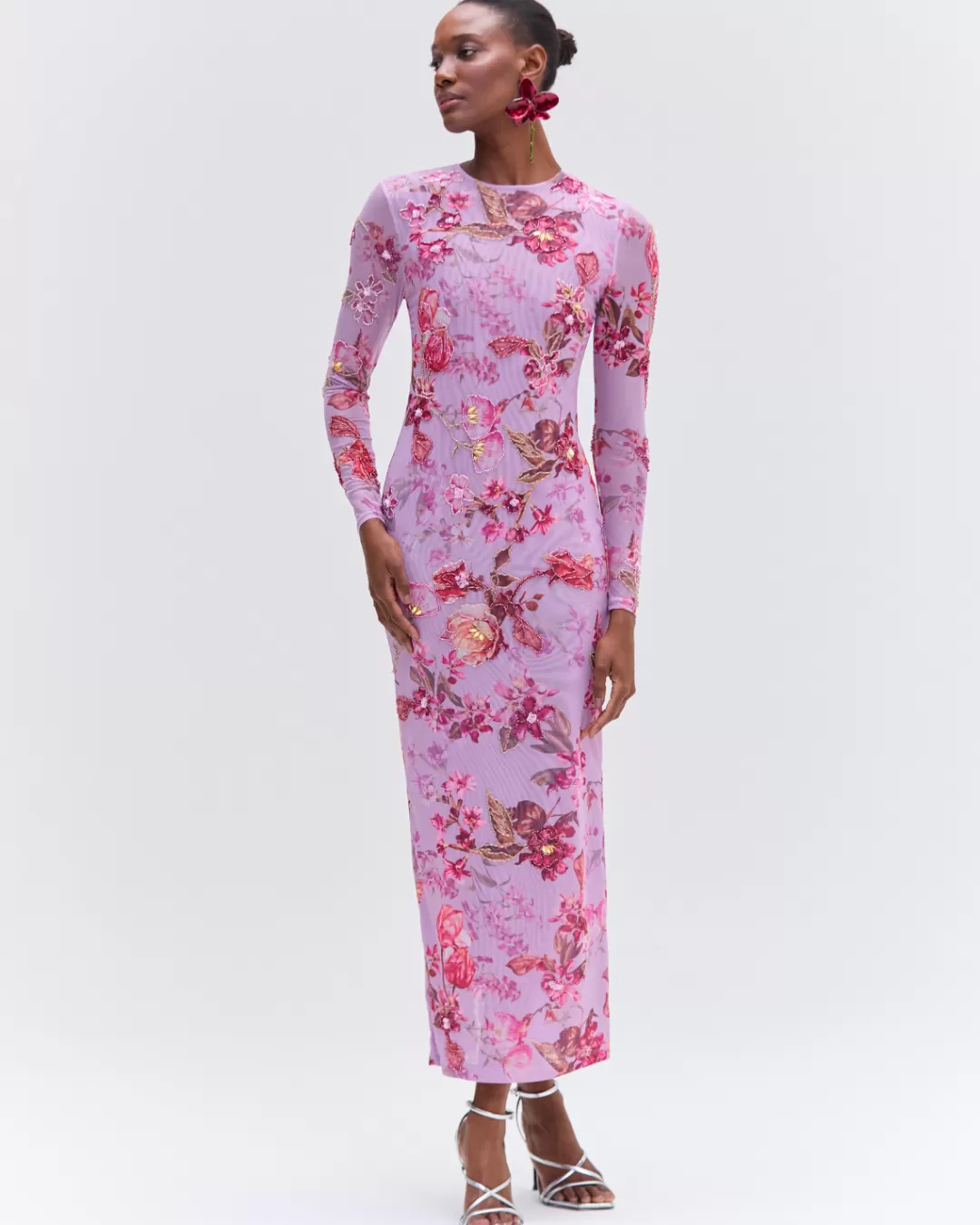 PatBO FLORAL HAZE EMBROIDERED TULLE DRESS Violet Store
