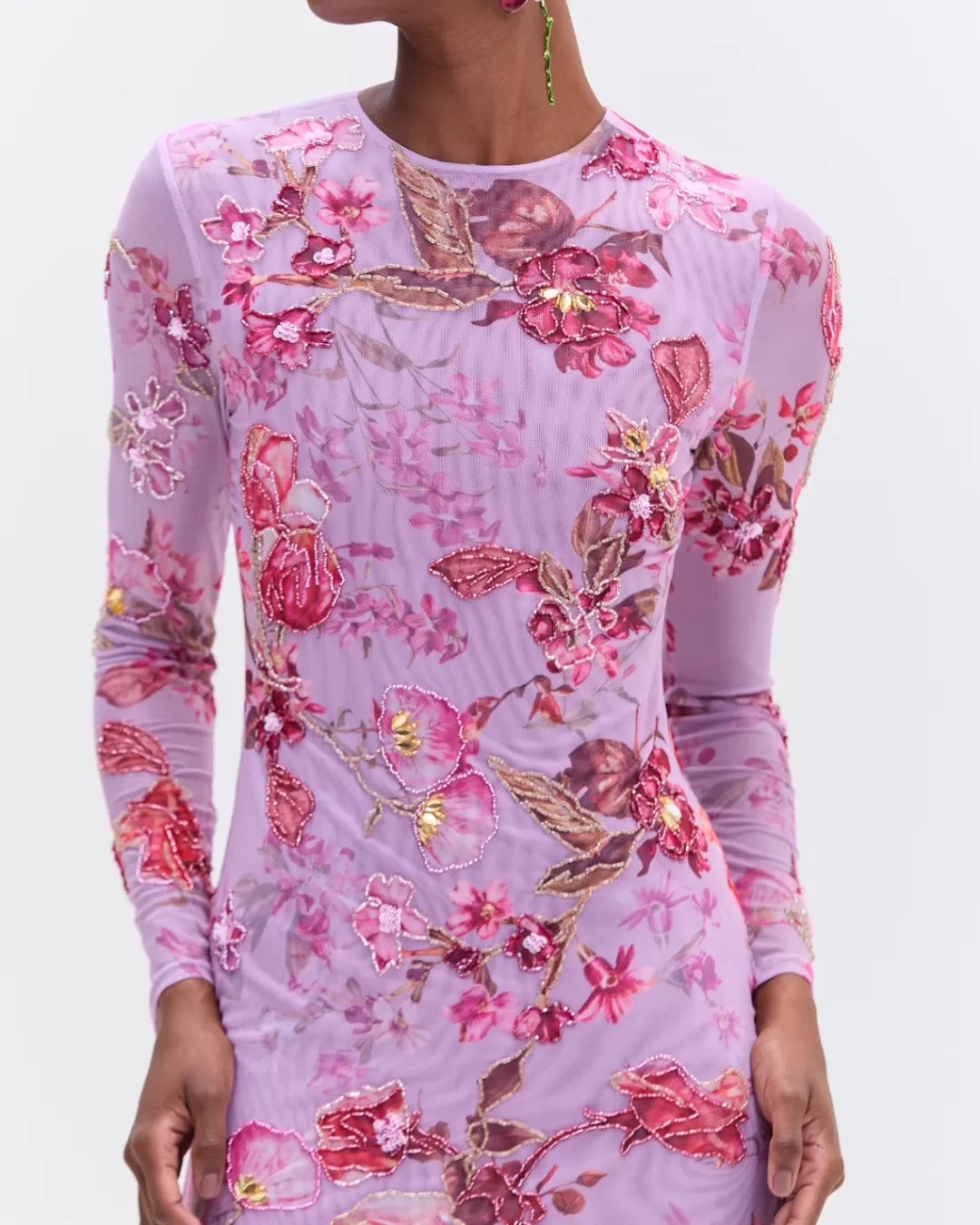 PatBO FLORAL HAZE EMBROIDERED TULLE DRESS Violet Store