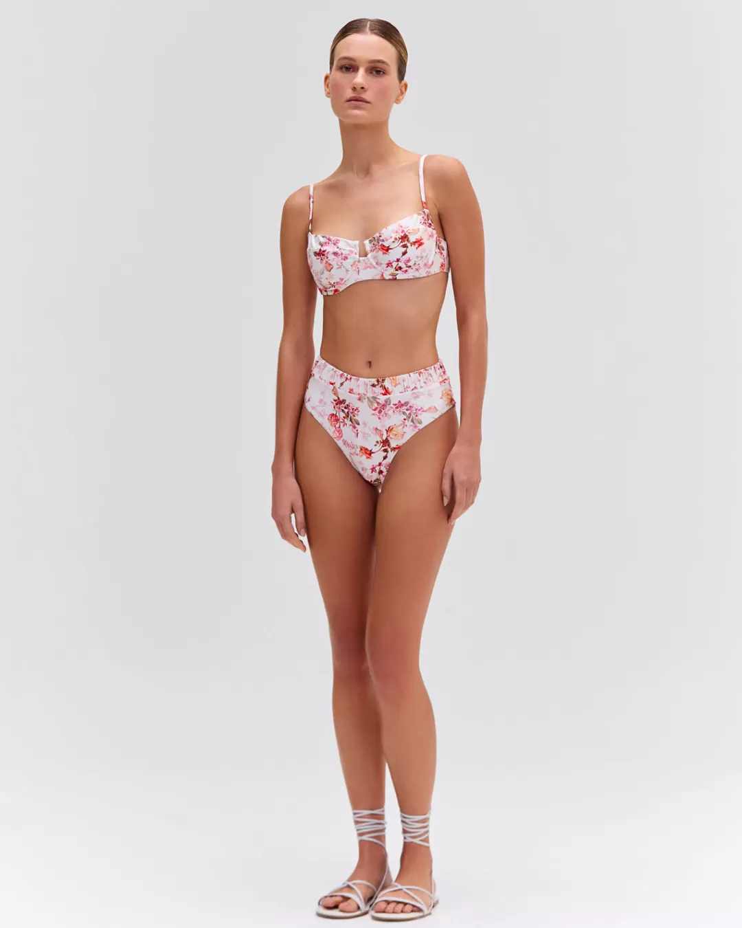 PatBO Floral Haze High Leg Bikini Bottom (EXCLUSIVE) Vapor Cheap