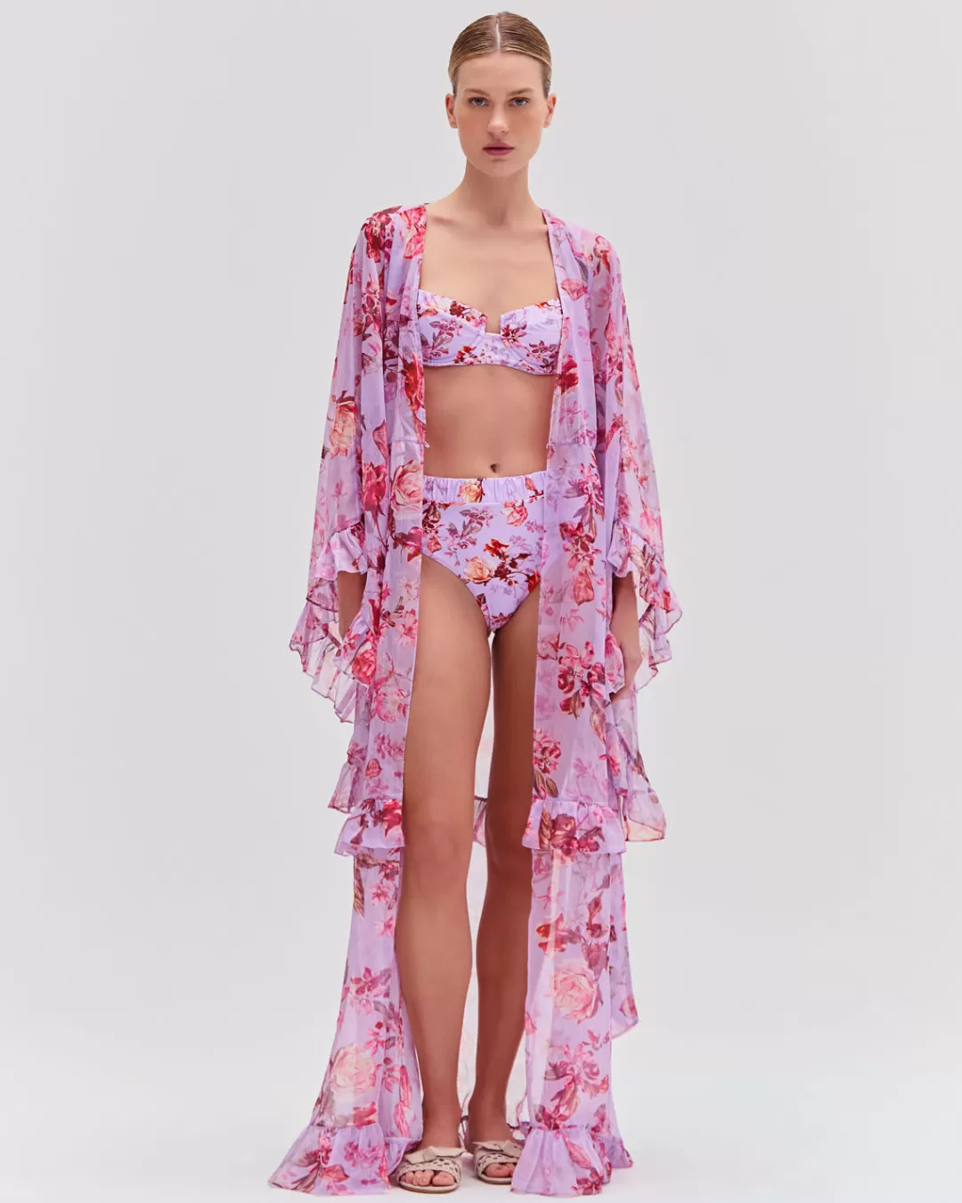 PatBO Floral Haze Maxi Robe Violet Sale