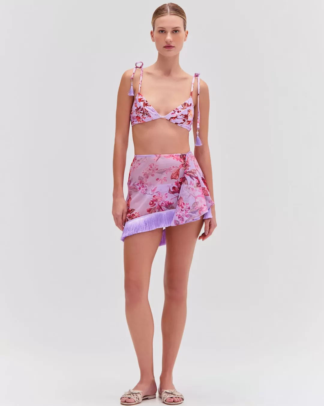 PatBO Floral Haze Mini Sarong (EXCLUSIVE) Violet Hot
