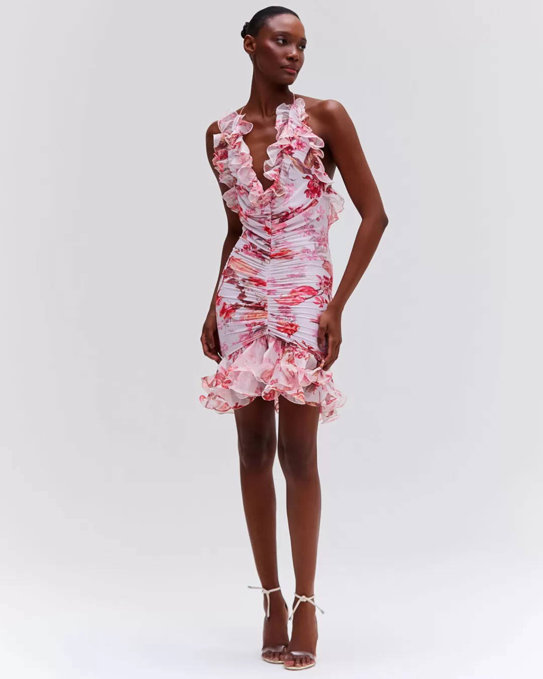 PatBO Floral Haze Stretch Tulle Sleeveless Mini Dress Vapor Store