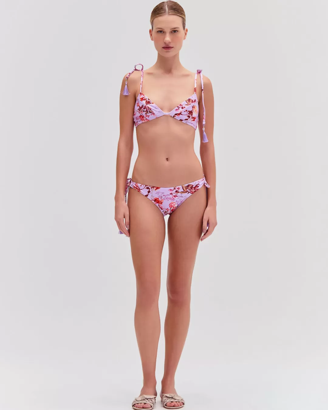 PatBO Floral Haze String Bikini Bottom Violet Best
