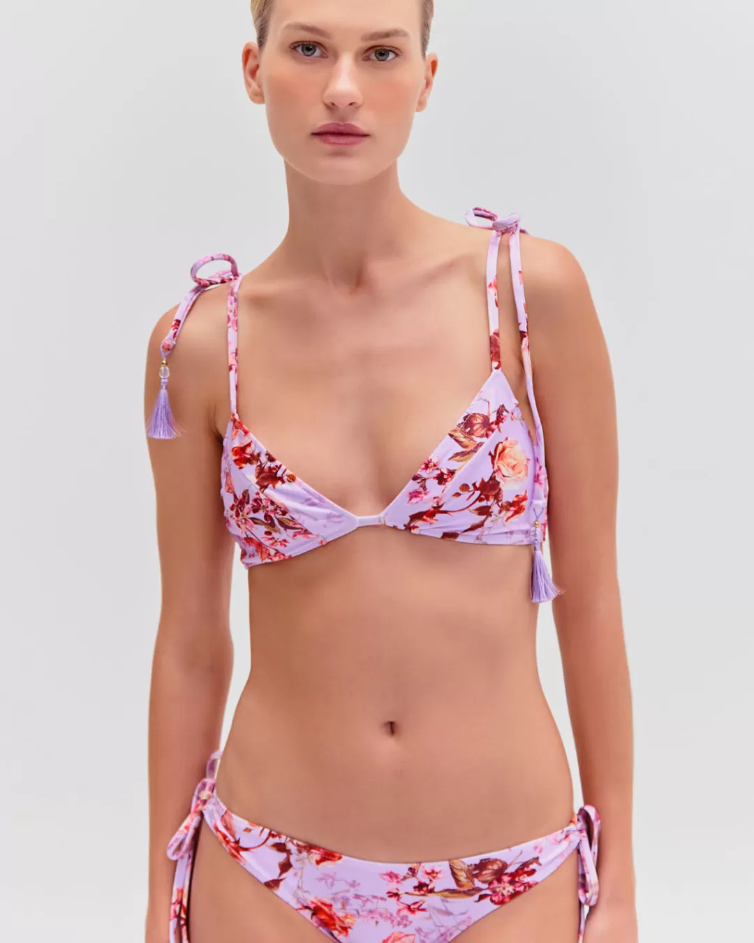 PatBO Floral Haze String Bikini Bottom Violet Best