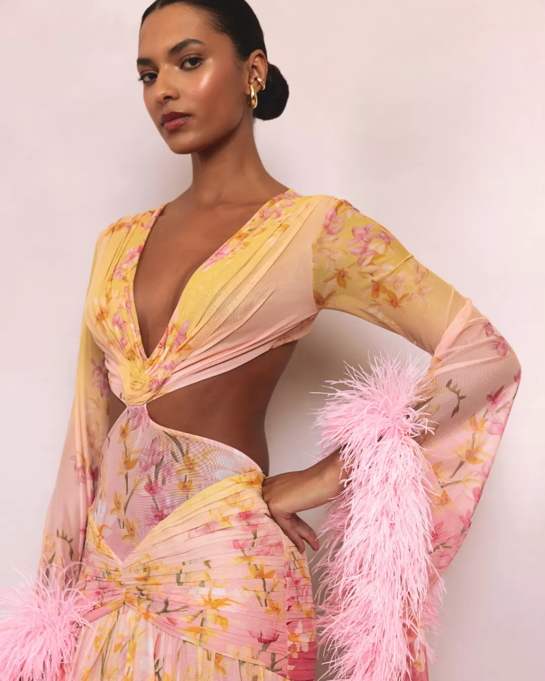 PatBO Floral Long Dress Yellow Hot