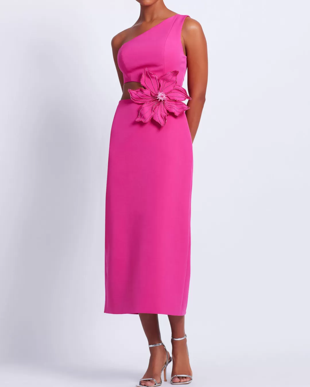 PatBO Flower Applique Midi Dress (FINAL SALE) Rhodamine Fashion