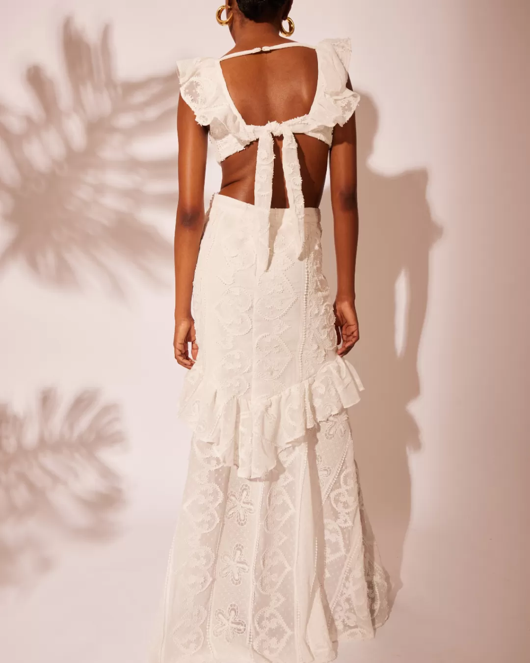 PatBO Flutter Cut Out Long Dress Offwhite Online