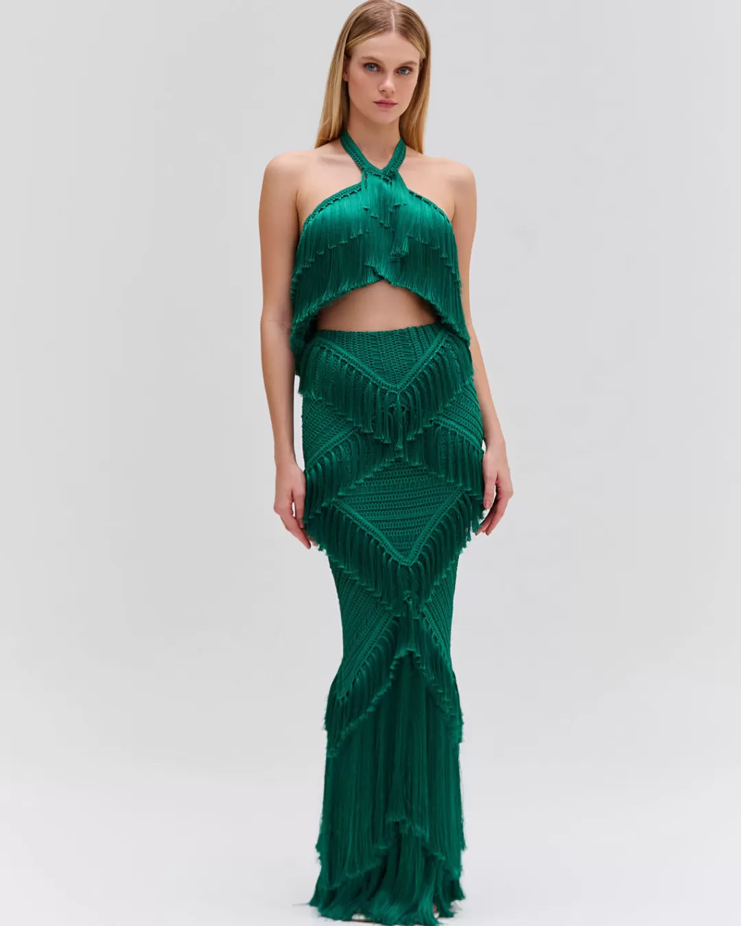 PatBO Fringe Halterneck Top (FINAL SALE) Jade Store