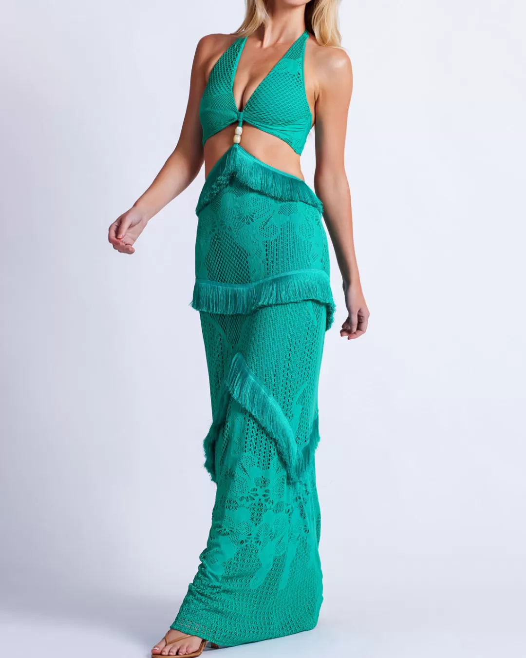 PatBO Halterneck Maxi Dress Curaçao Discount