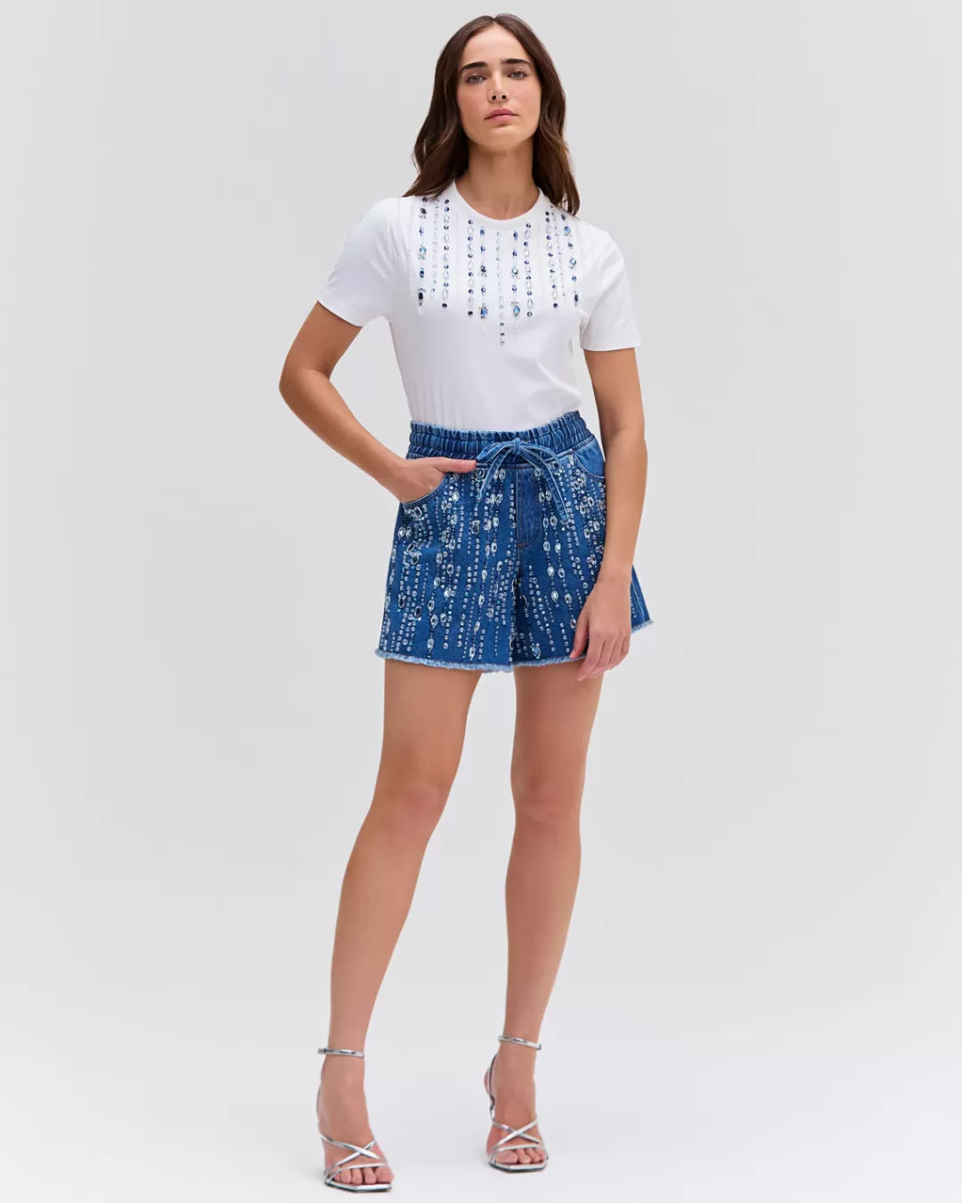 PatBO HAND BEADED SHORTS Denim Fashion