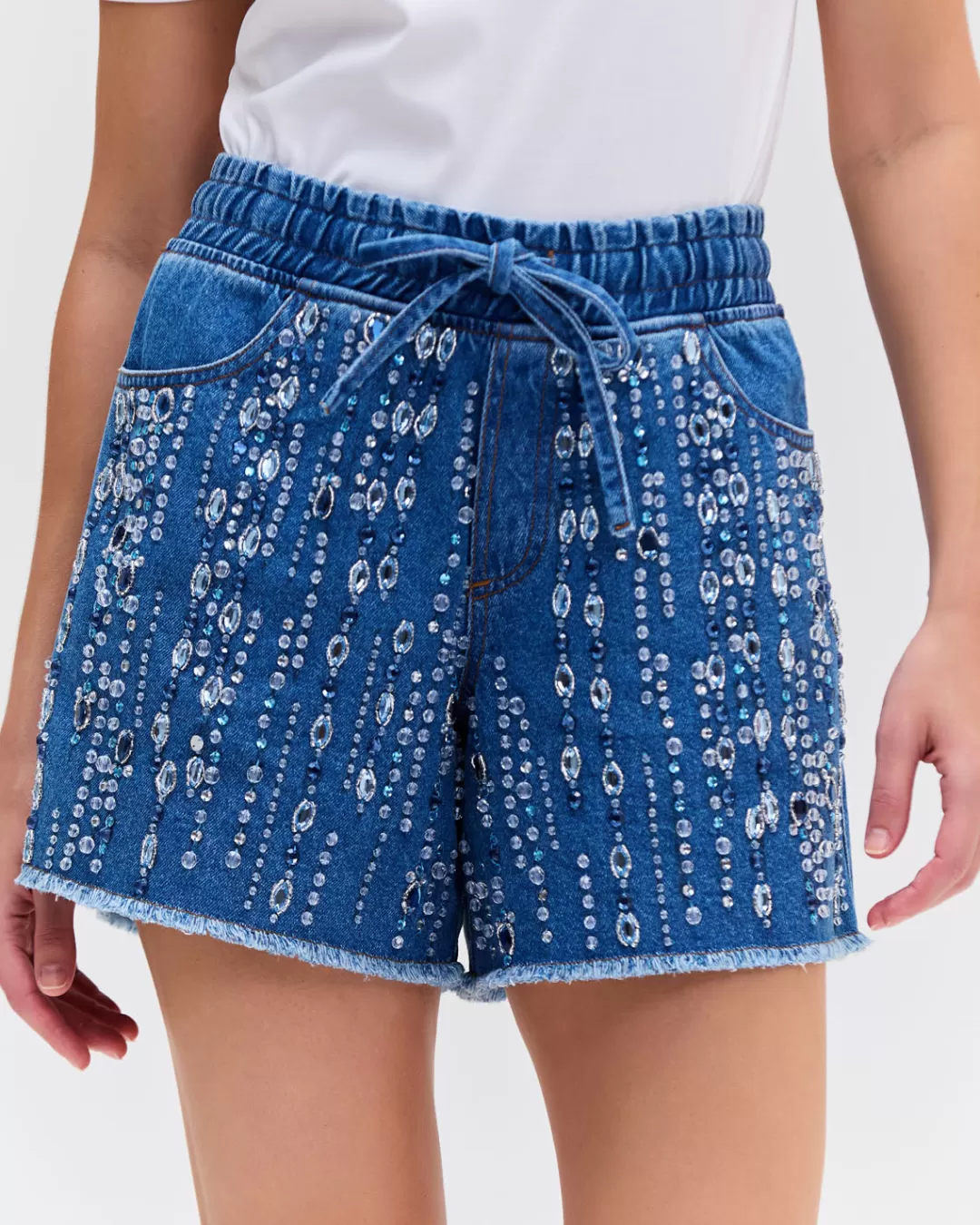 PatBO HAND BEADED SHORTS Denim Fashion