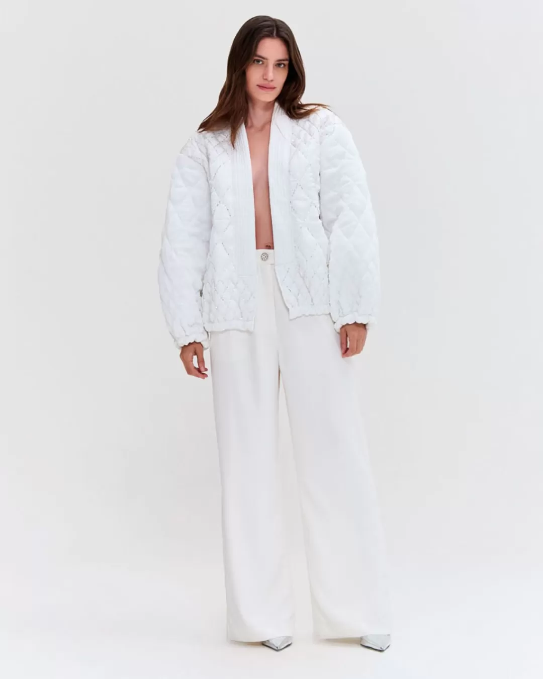 PatBO HAND BEADED QUILTED JACKET (RUNWAY) White Discount