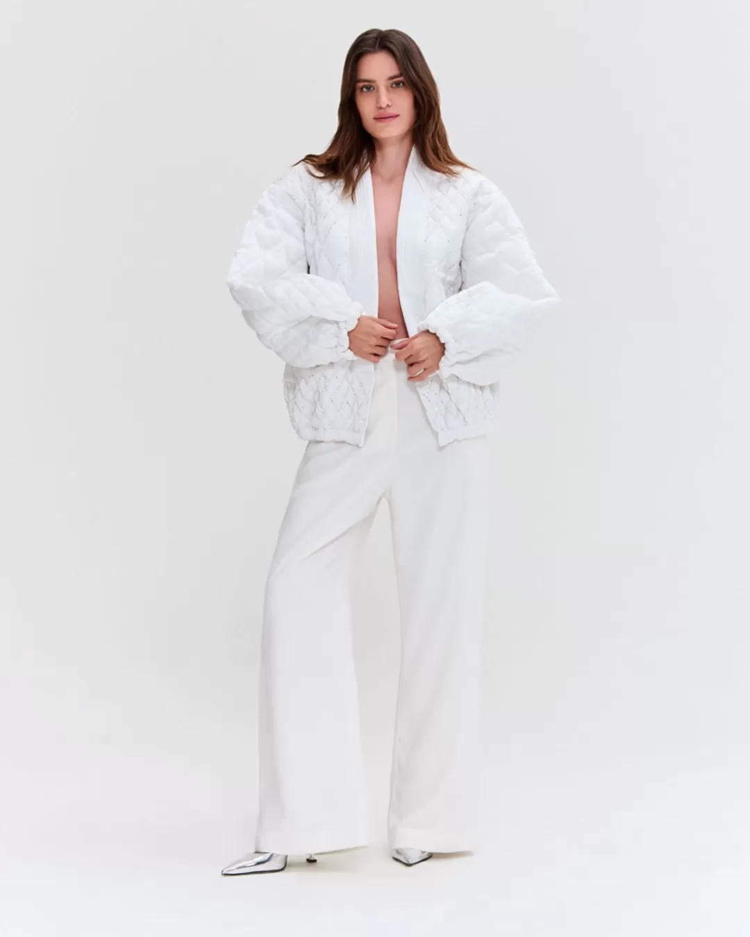 PatBO HAND BEADED QUILTED JACKET (RUNWAY) White Discount