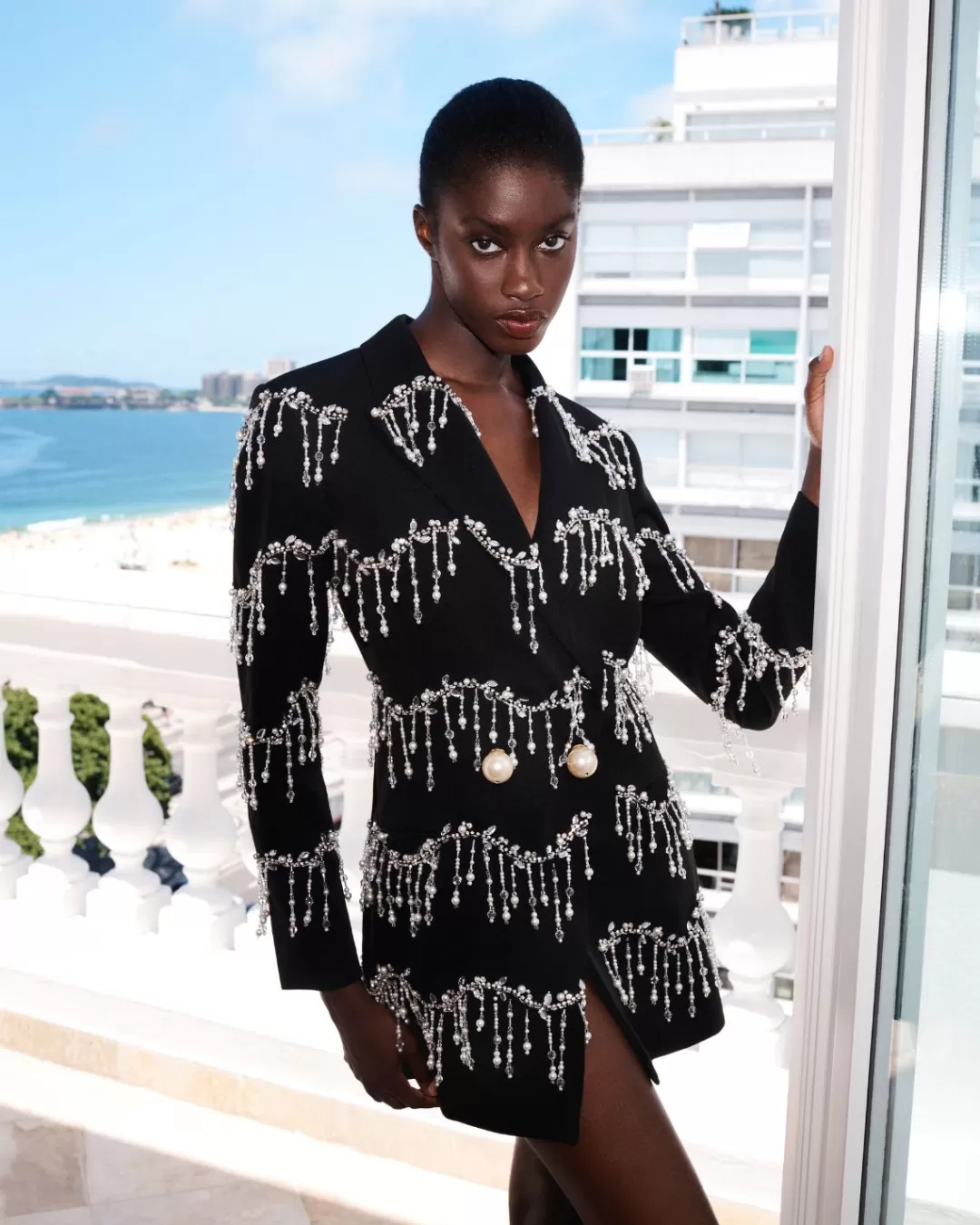 PatBO Hand-Beaded Blazer Mini Dress (FINAL SALE) Black Outlet