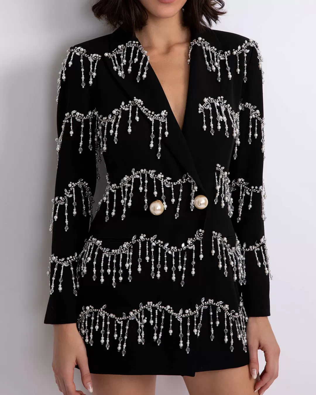 PatBO Hand-Beaded Blazer Mini Dress (FINAL SALE) Black Outlet