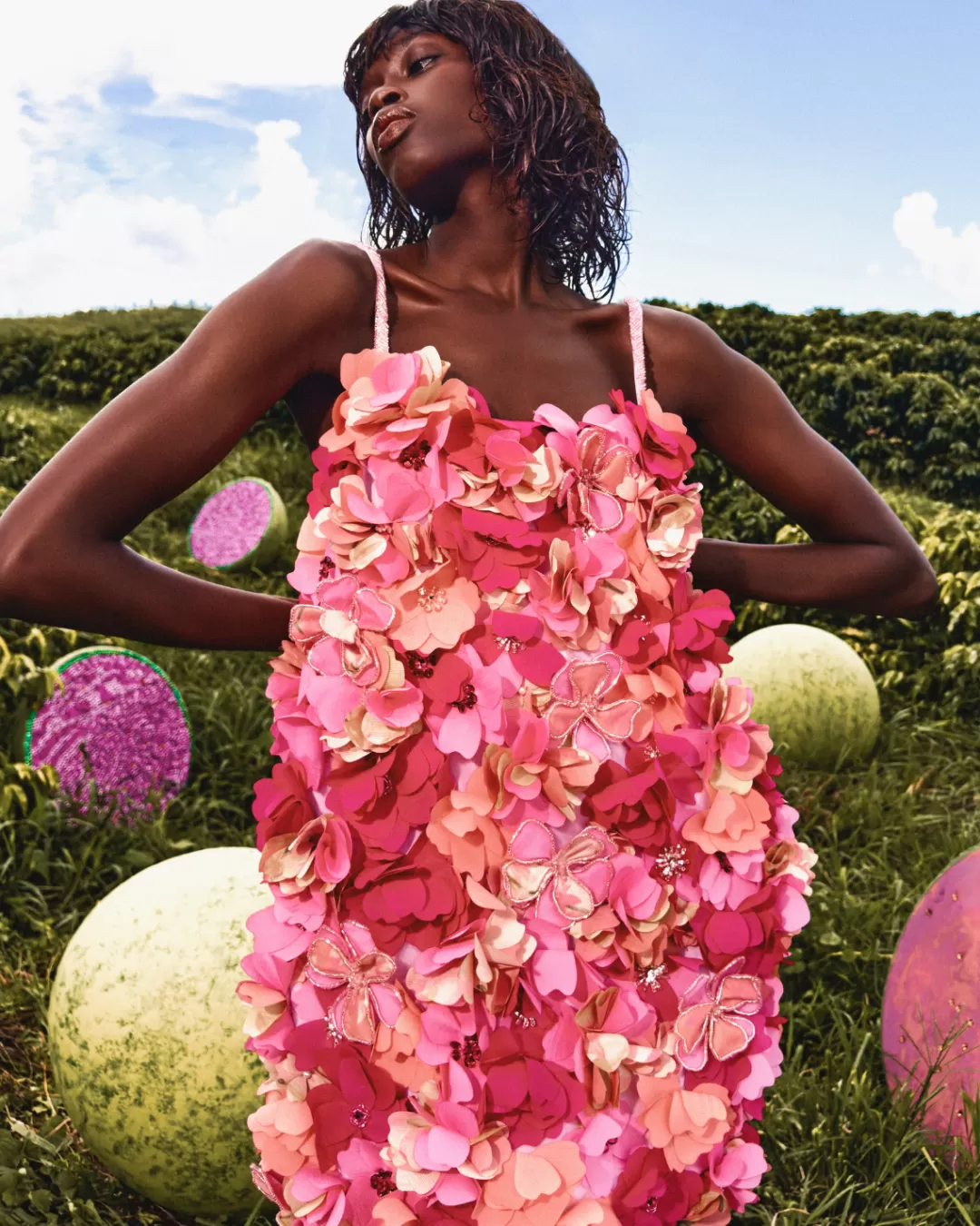 PatBO Hand-Beaded 3D Flower Mini Dress (EXCLUSIVE) Multi Cheap