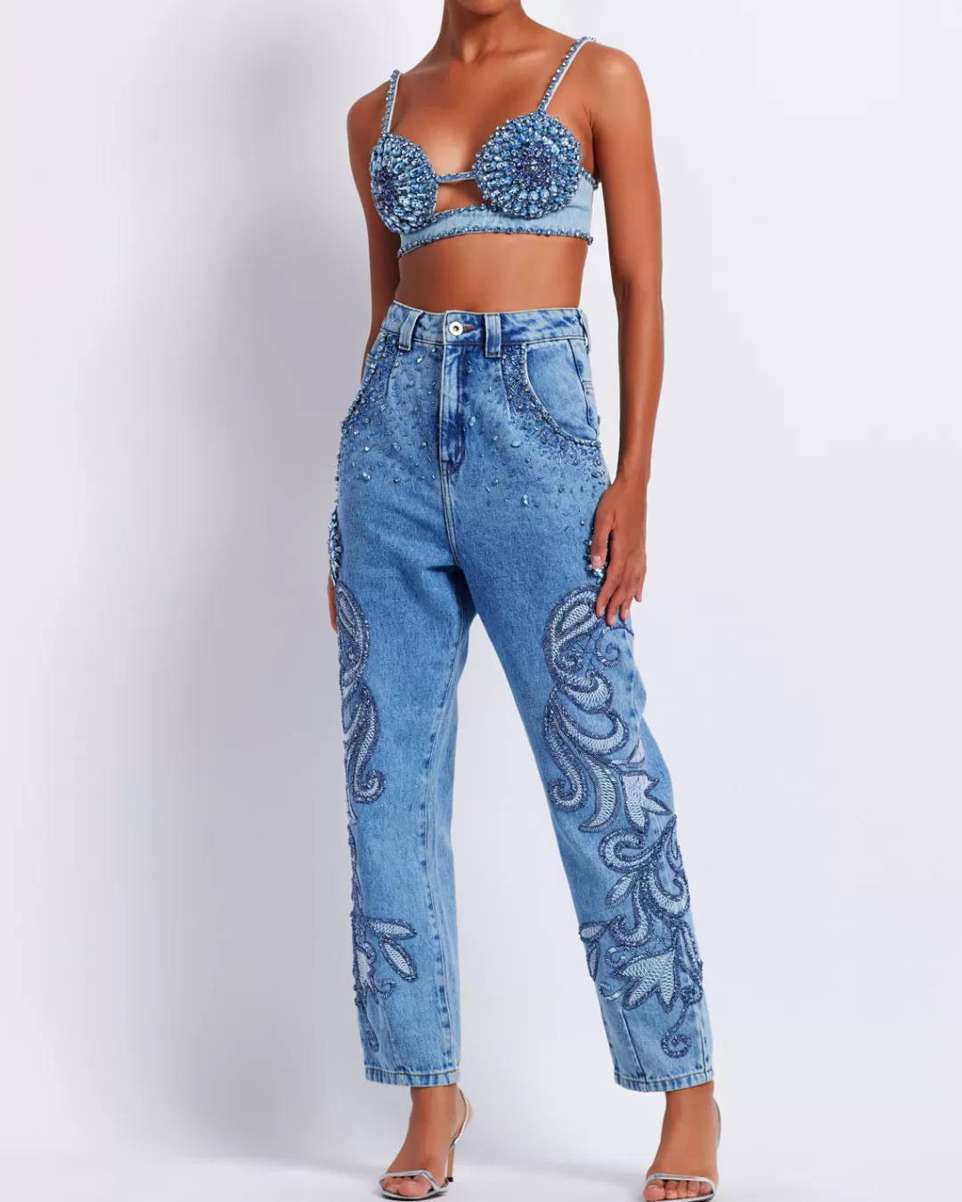 PatBO HAND-BEADED BRALETTE (FINAL SALE) Denim Online