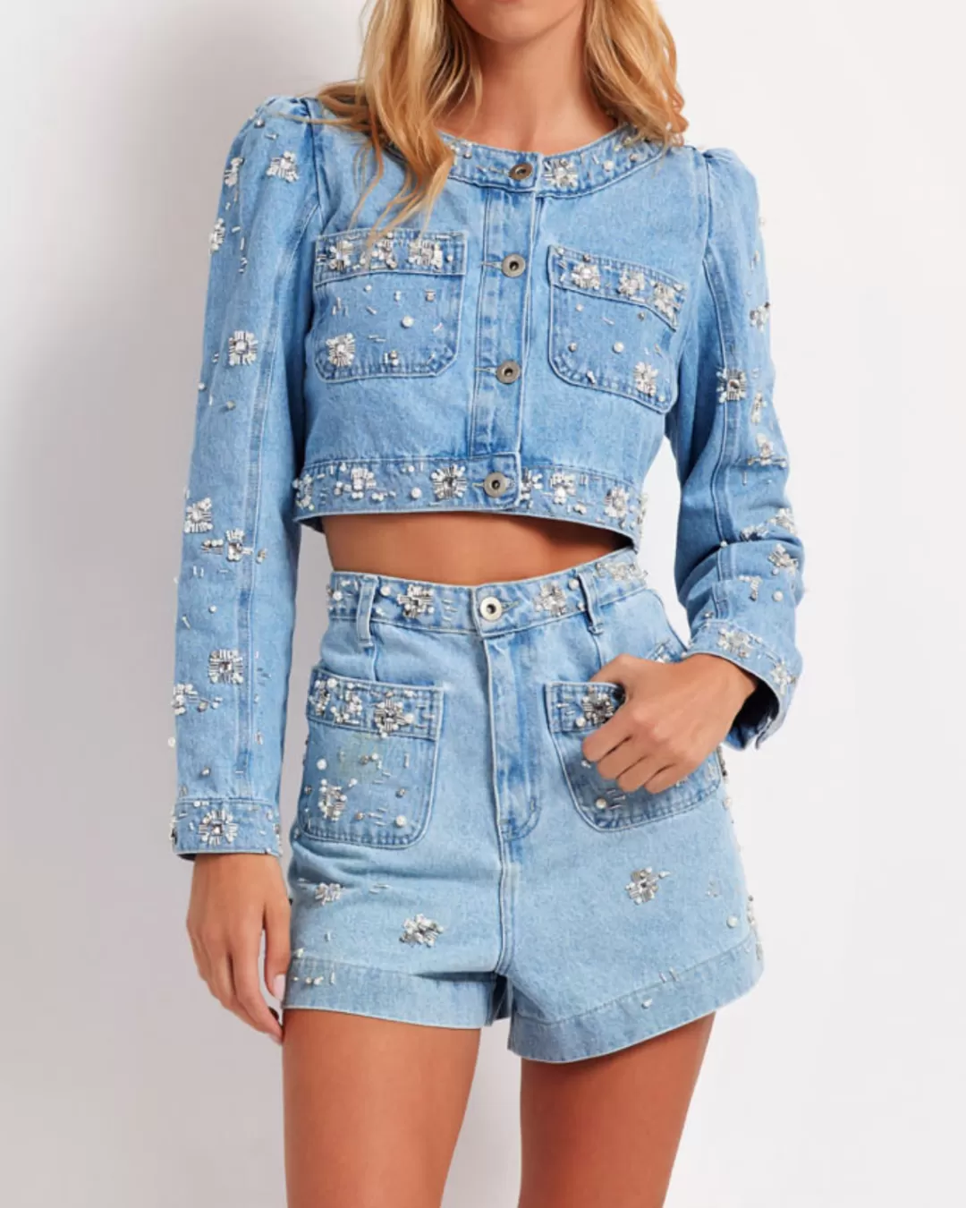 PatBO Hand-Beaded Shorts (FINAL SALE) Denim Shop