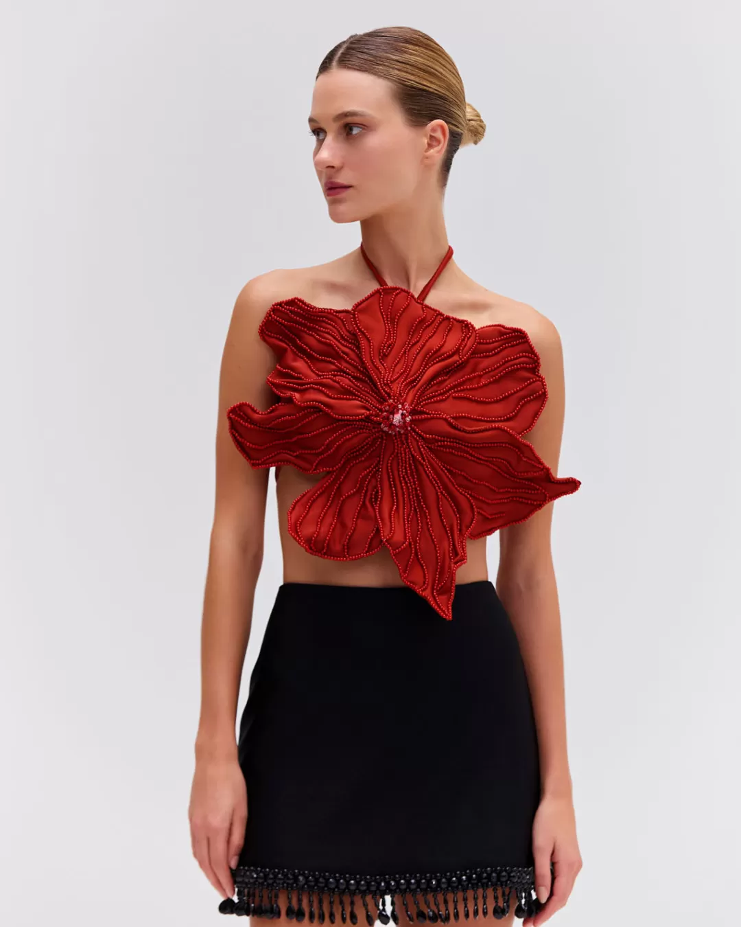 PatBO HAND-BEADED FLOWER TOP (EXCLUSIVE) Liquor New