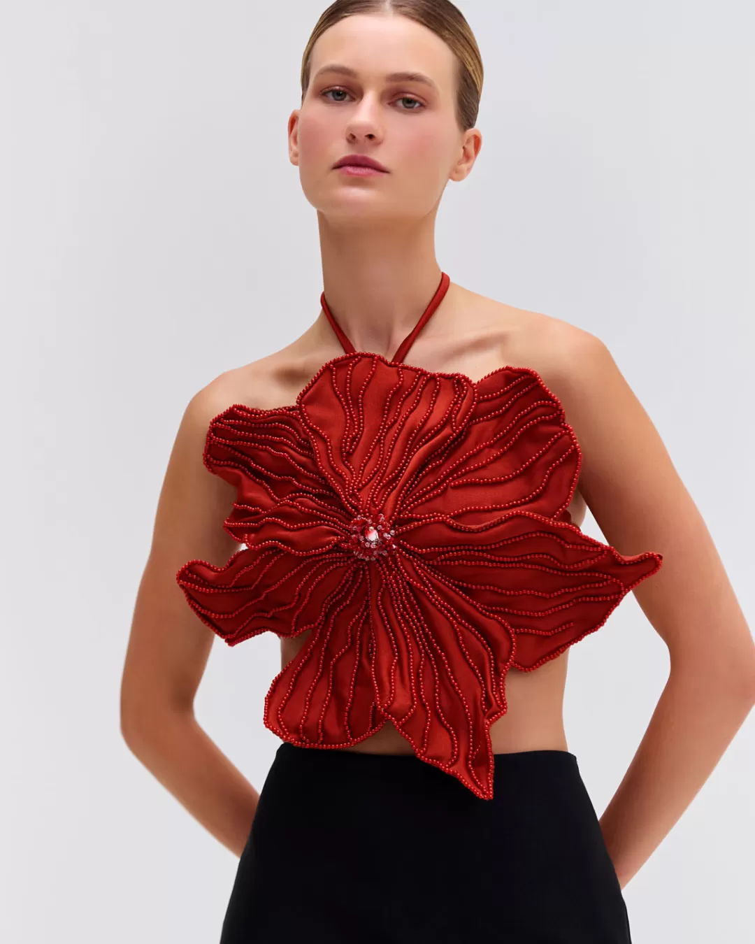 PatBO HAND-BEADED FLOWER TOP (EXCLUSIVE) Liquor New