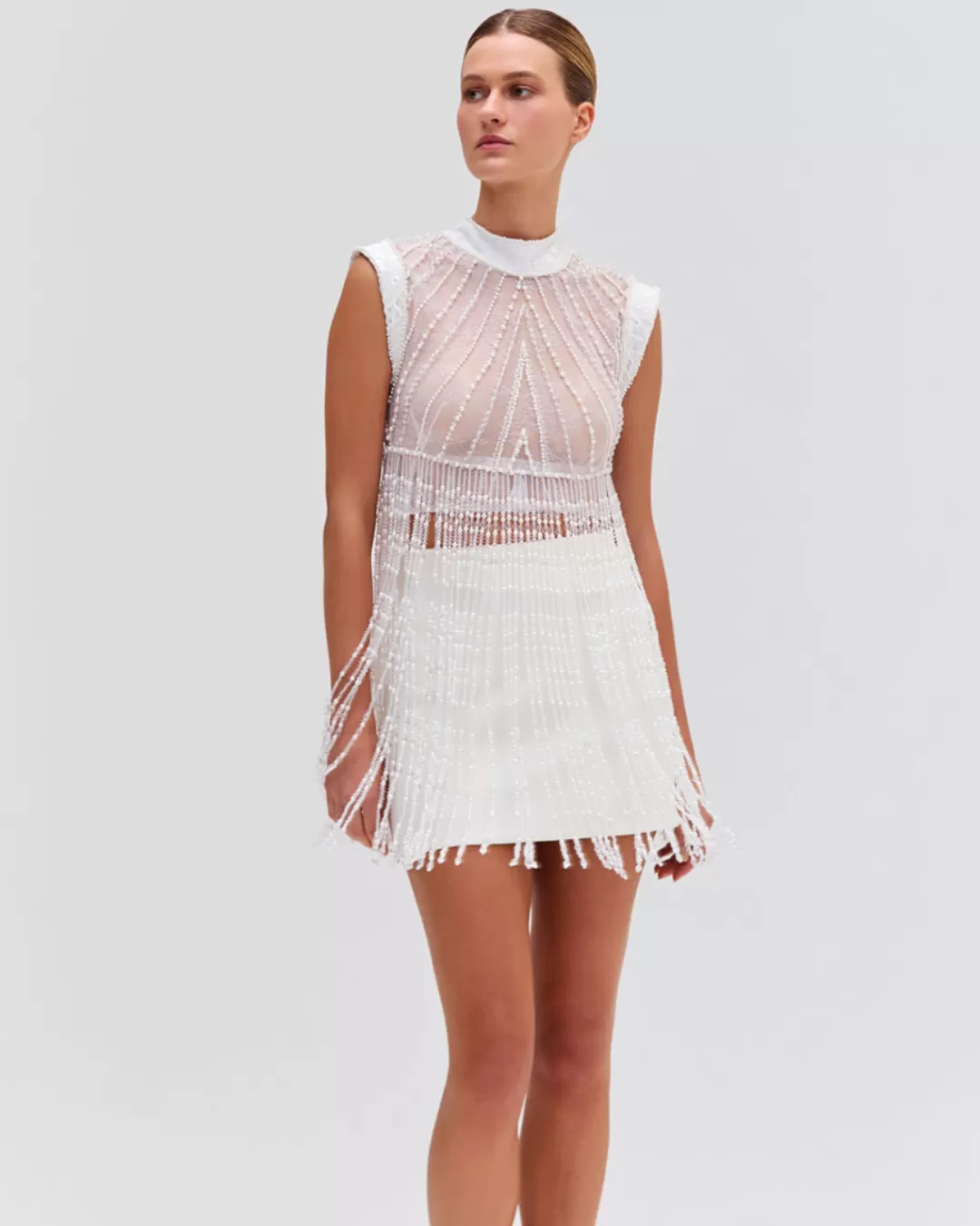 PatBO HAND-BEADED LACE TOP (EXCLUSIVE) White Sale
