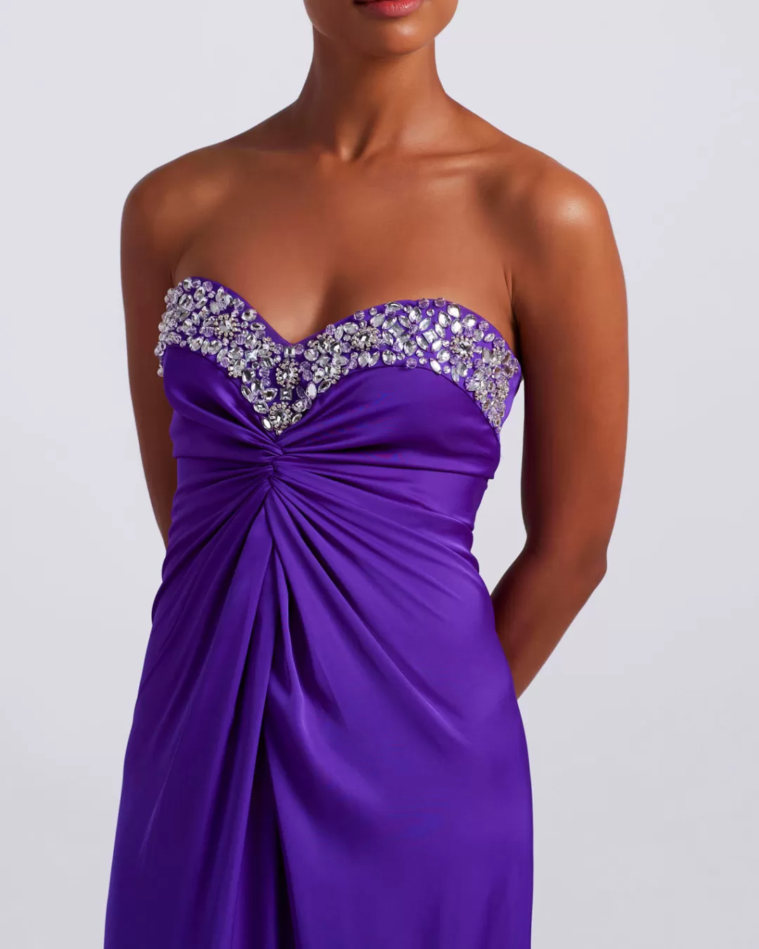 PatBO HAND-BEADED STRAPLESS GOWN (FINAL SALE) Purple Cheap