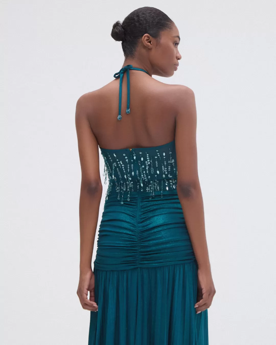 PatBO Hand-Beaded Tulle and Jersey Gown (RUNWAY) Green Sale