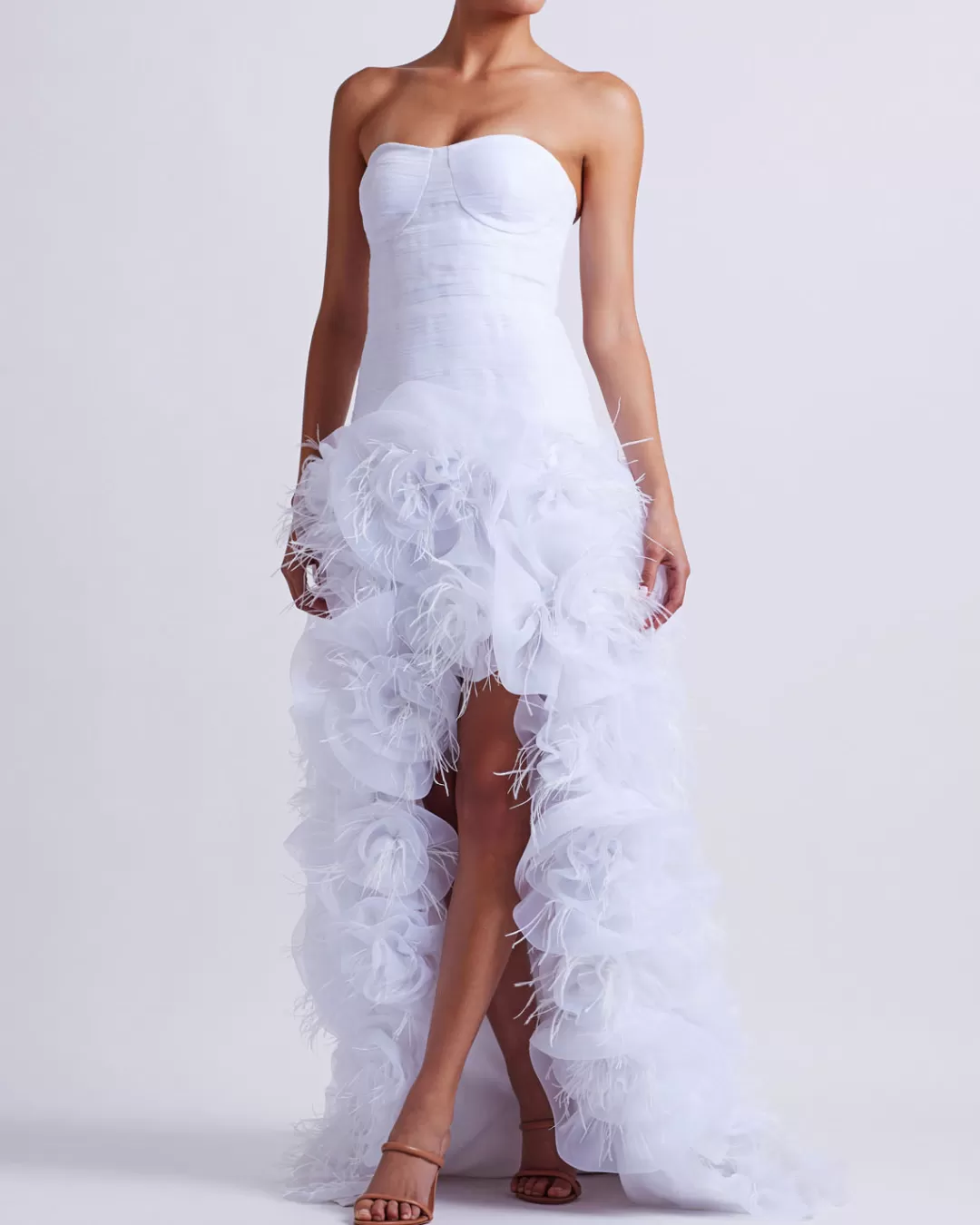 PatBO Hand-Embroidered Strapless Gown (EXCLUSIVE) White Discount