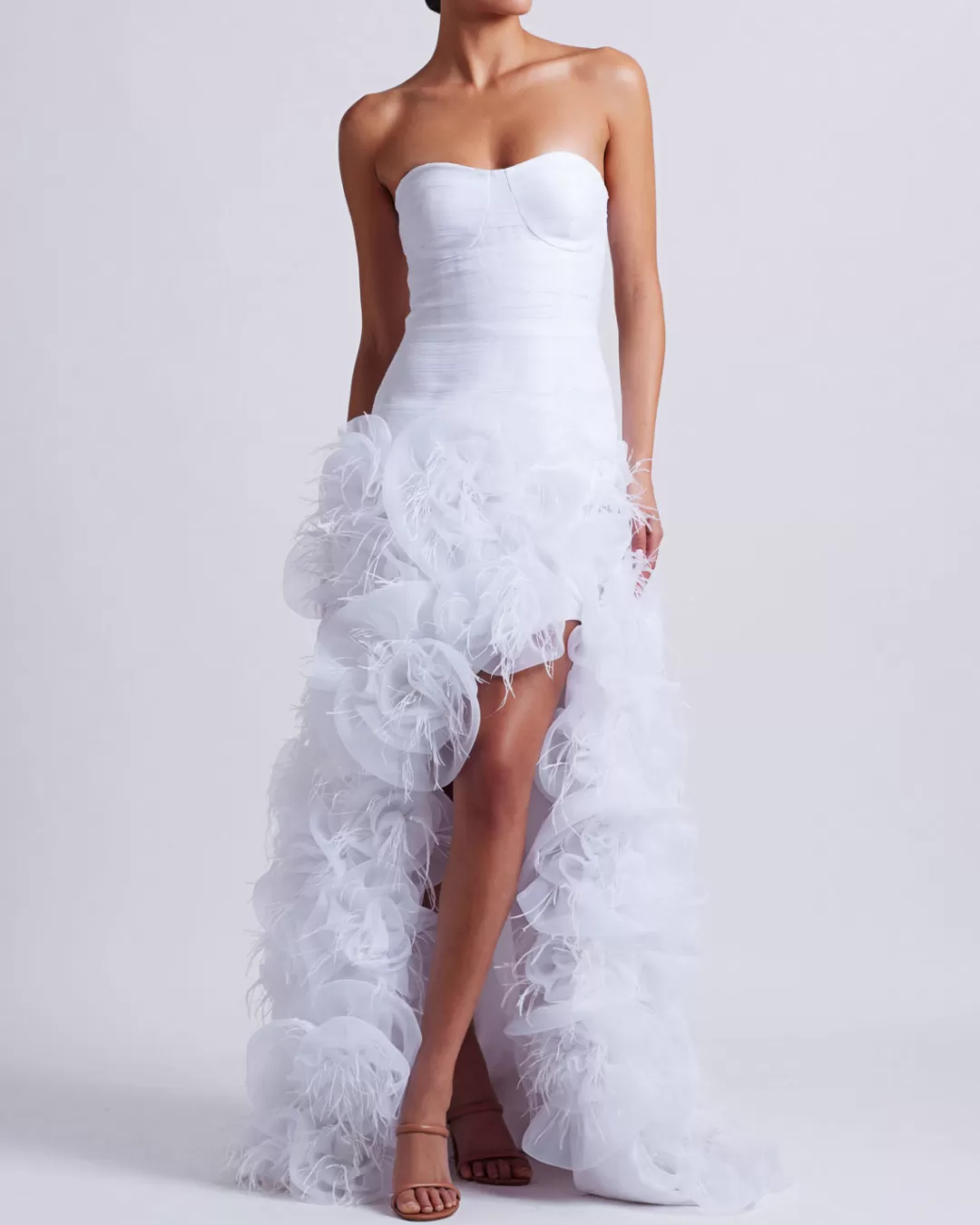 PatBO Hand-Embroidered Strapless Gown (EXCLUSIVE) White Discount
