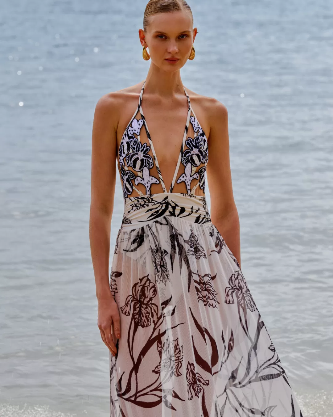 PatBO IRIS EMBROIDERED BEACH DRESS Offwhite Flash Sale