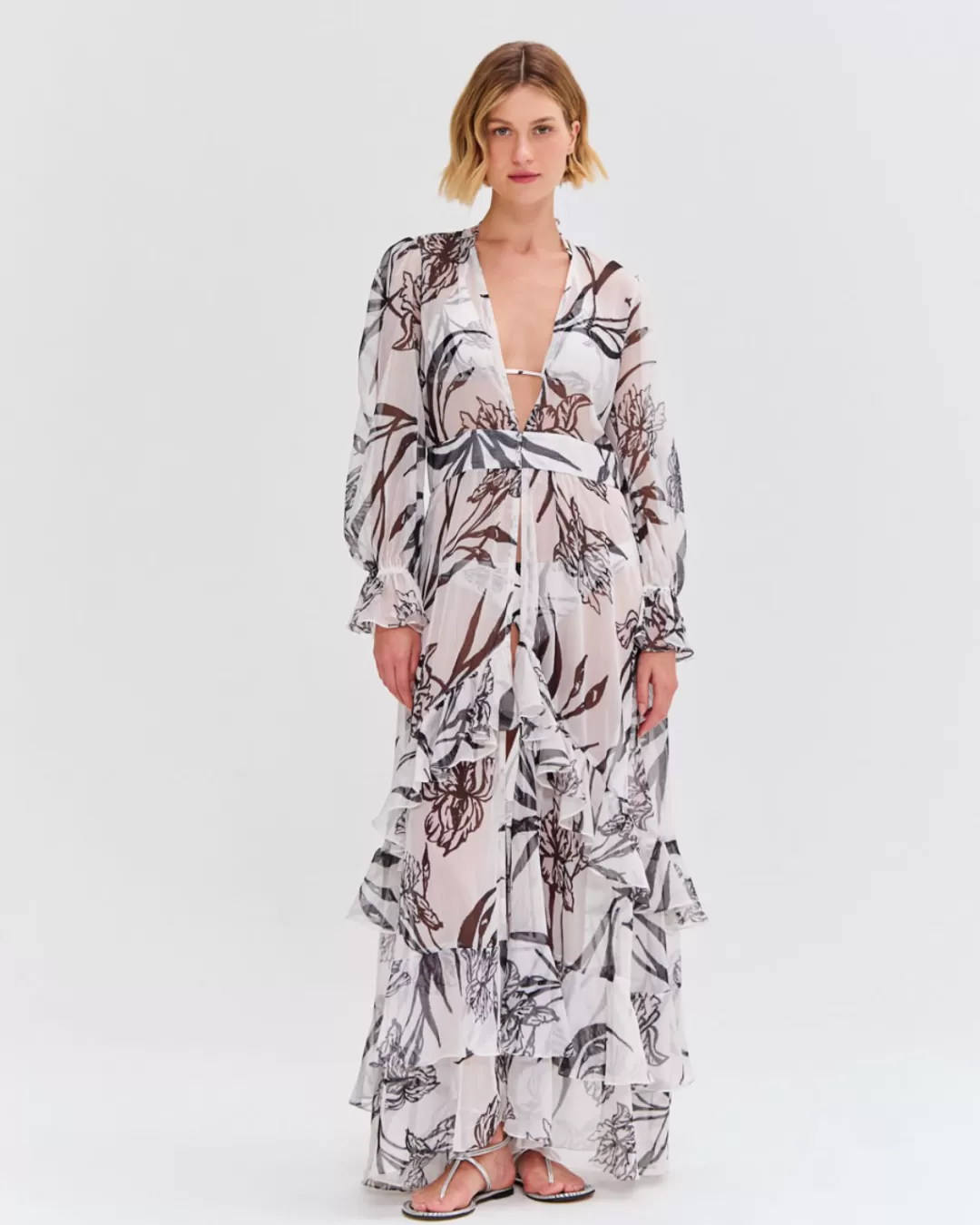 PatBO IRIS MAXI ROBE Offwhite Cheap